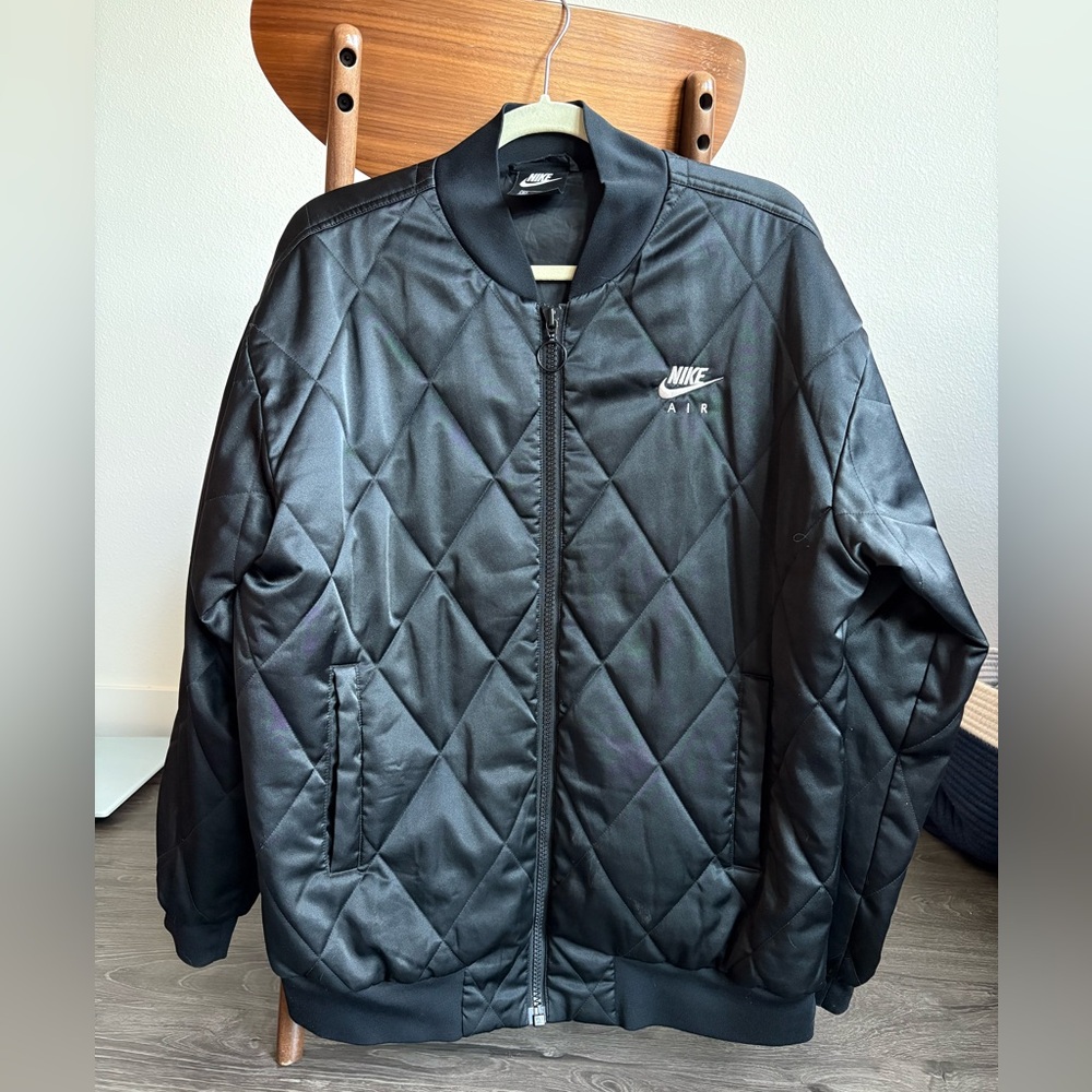 Nike Air Men's Black Quilted Bomber Jacket